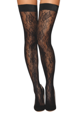 Bas autofixant fantaisie noir - DG0543BLK